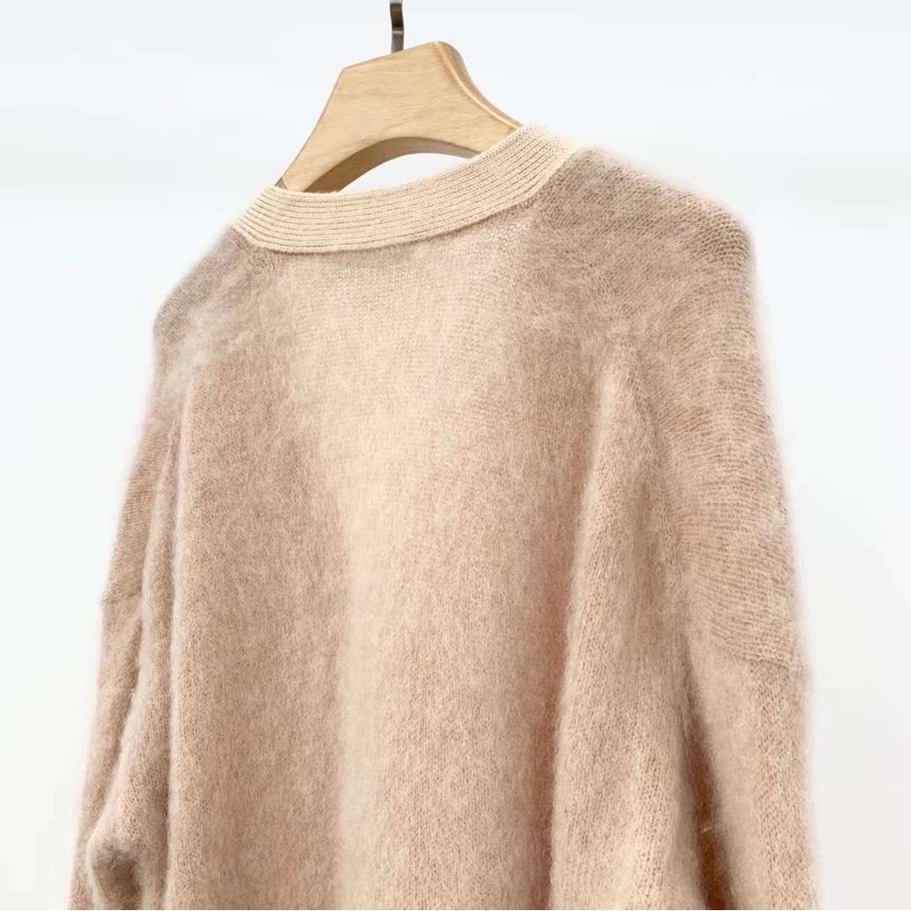 🍁⛄️ACNE STUDIOS MOHAIR WOOL FLUFFY CARDIGAN Warm Beige Grandpa Knitted - Picture 11 of 14